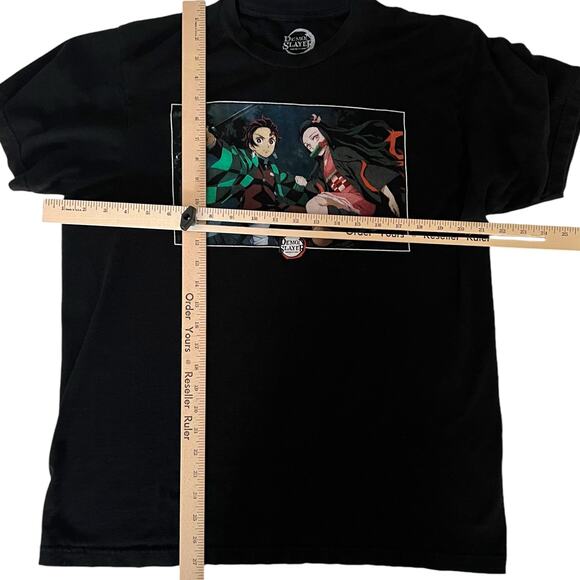 Demon Slayer Tanjiro and Nezuko Anime Black T-Shirt Men’s Large - Picture 5 of 7